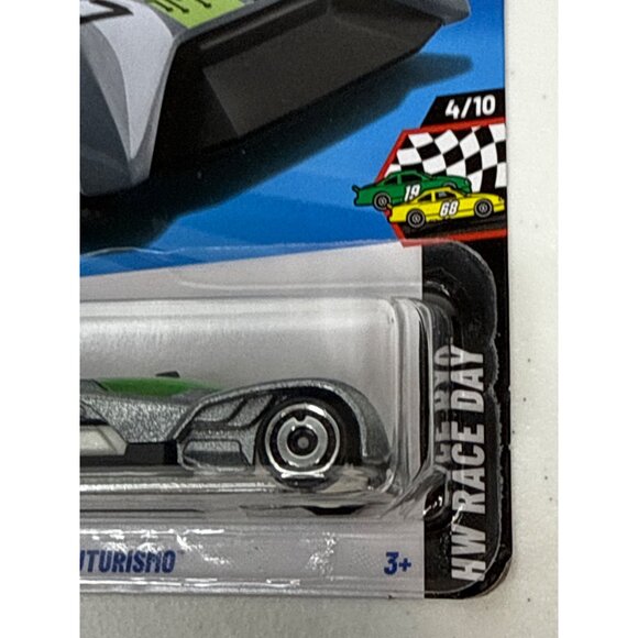 Hot Wheels Futurismo HW Race Day Series Green Silver Diecast Car 1:64 - Picture 3 of 7